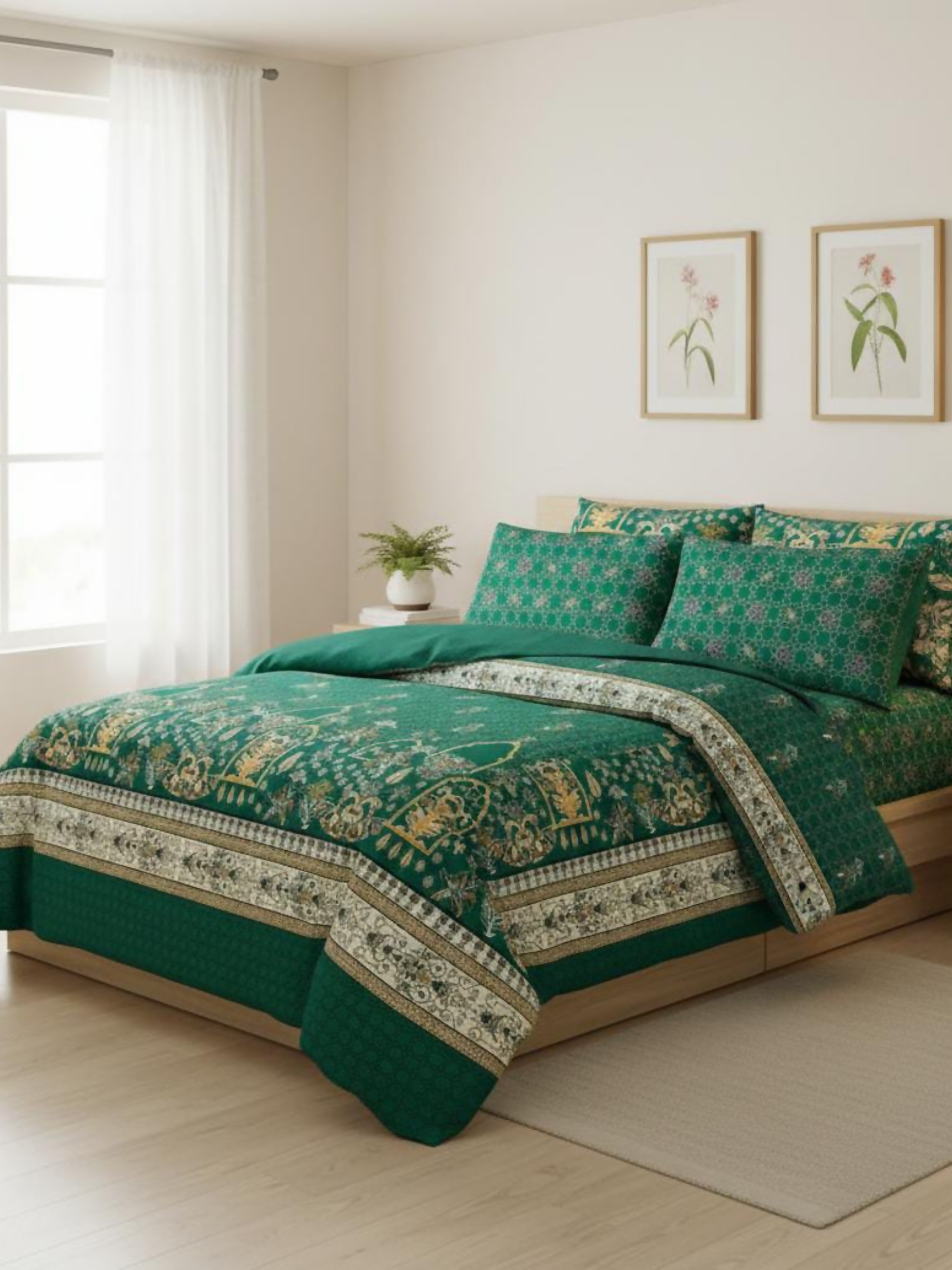 Salonika Cotton Printed 6-Piece Comforter Set-493