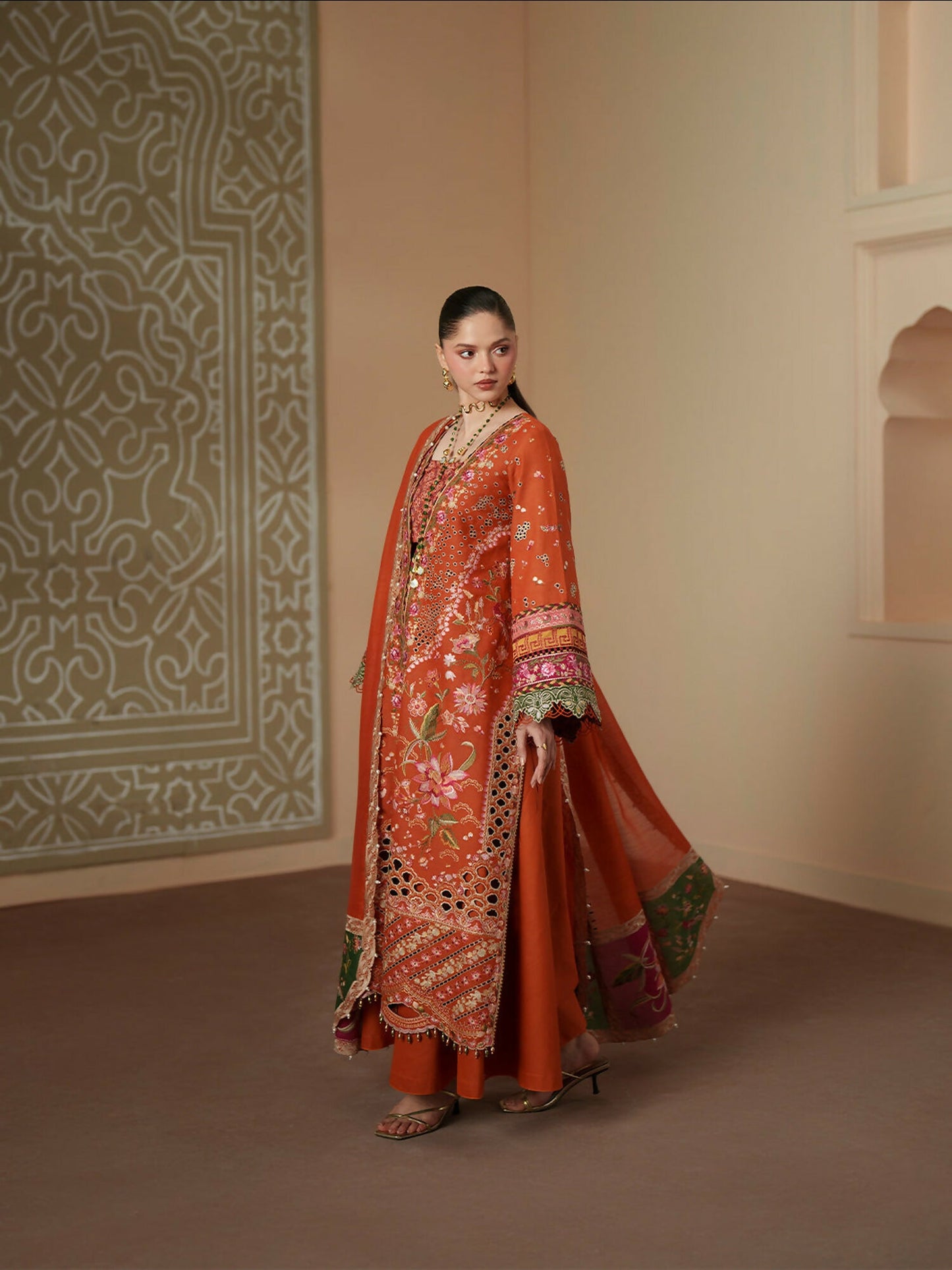 Binilyas Mashriq Luxury Lawn'26 Embroidered Unstitched 3-Piece Suit-D-116-A
