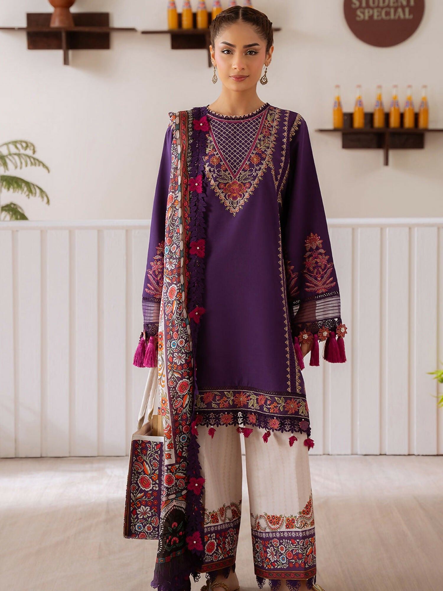 Joolie By Saira Rizwan Lawn Embroidered Unstitched 3-Piece Suit-Elif-B-SRL25-05