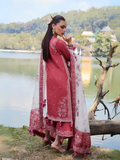 Hussain Rehar Lawn Embroidered Unstitched 3-Piece Suit-Flair