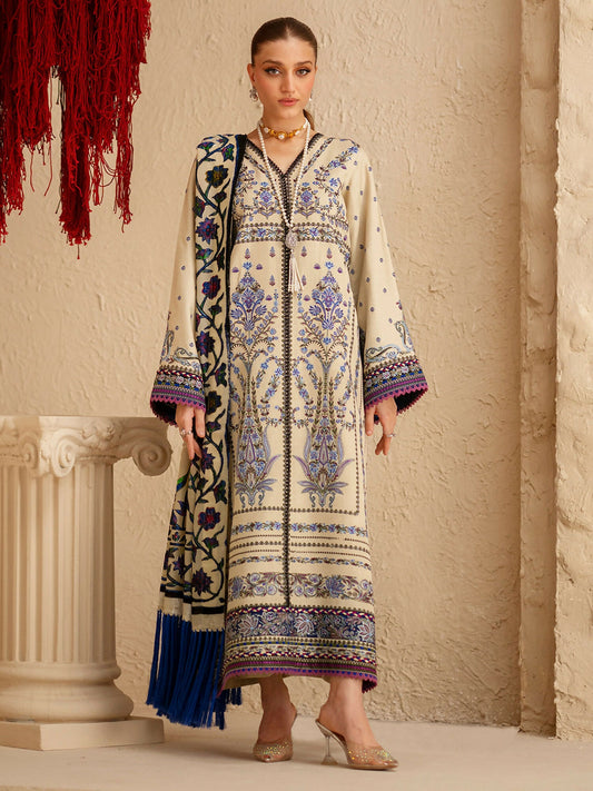 Binilyas Saqqara Kotrai Embroidered Stitched 3-Piece Suit-165-B