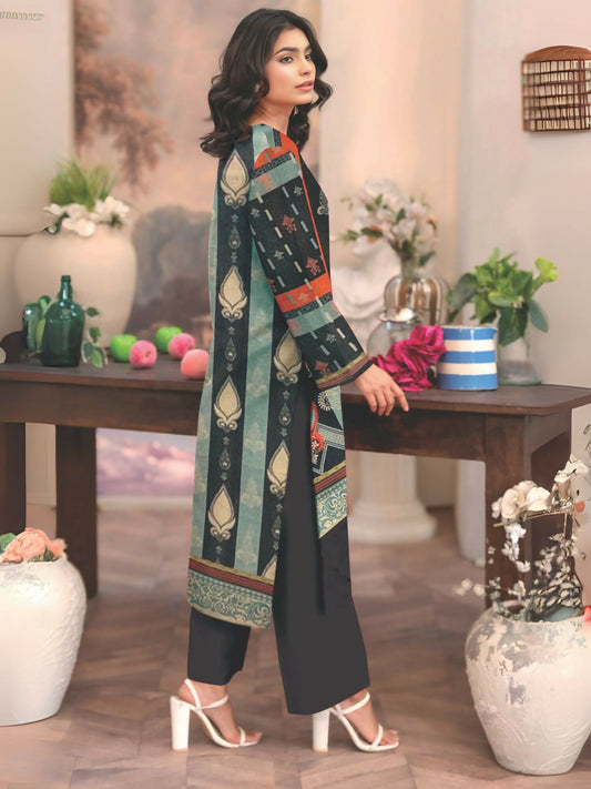 Cross Sketch Lawn Printed Unstitched 2-Piece Suit-Hoorain