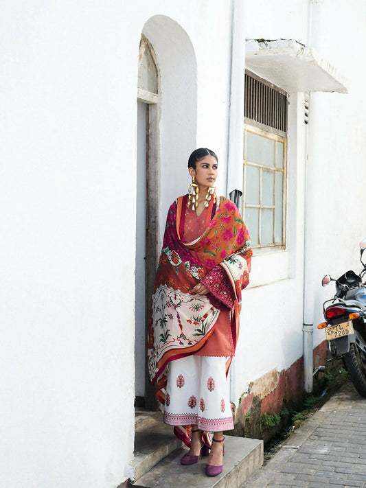 Jugnu by Hussain Rehar SS'25 Cotton Embroidered Unstitched 3-Piece Suit-Panjnad