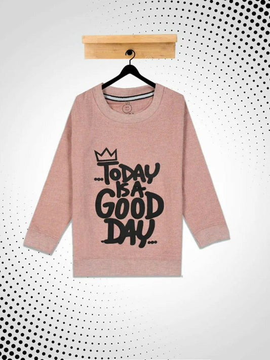 Peach Funky's Printed Today is a good day Sweat-Shirt-10207