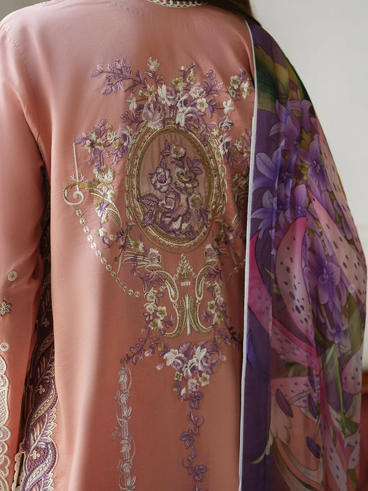 Mushq A Moi Luxury Lawn Embroidered Unstitched 3-Piece Suit-Daisy Chain