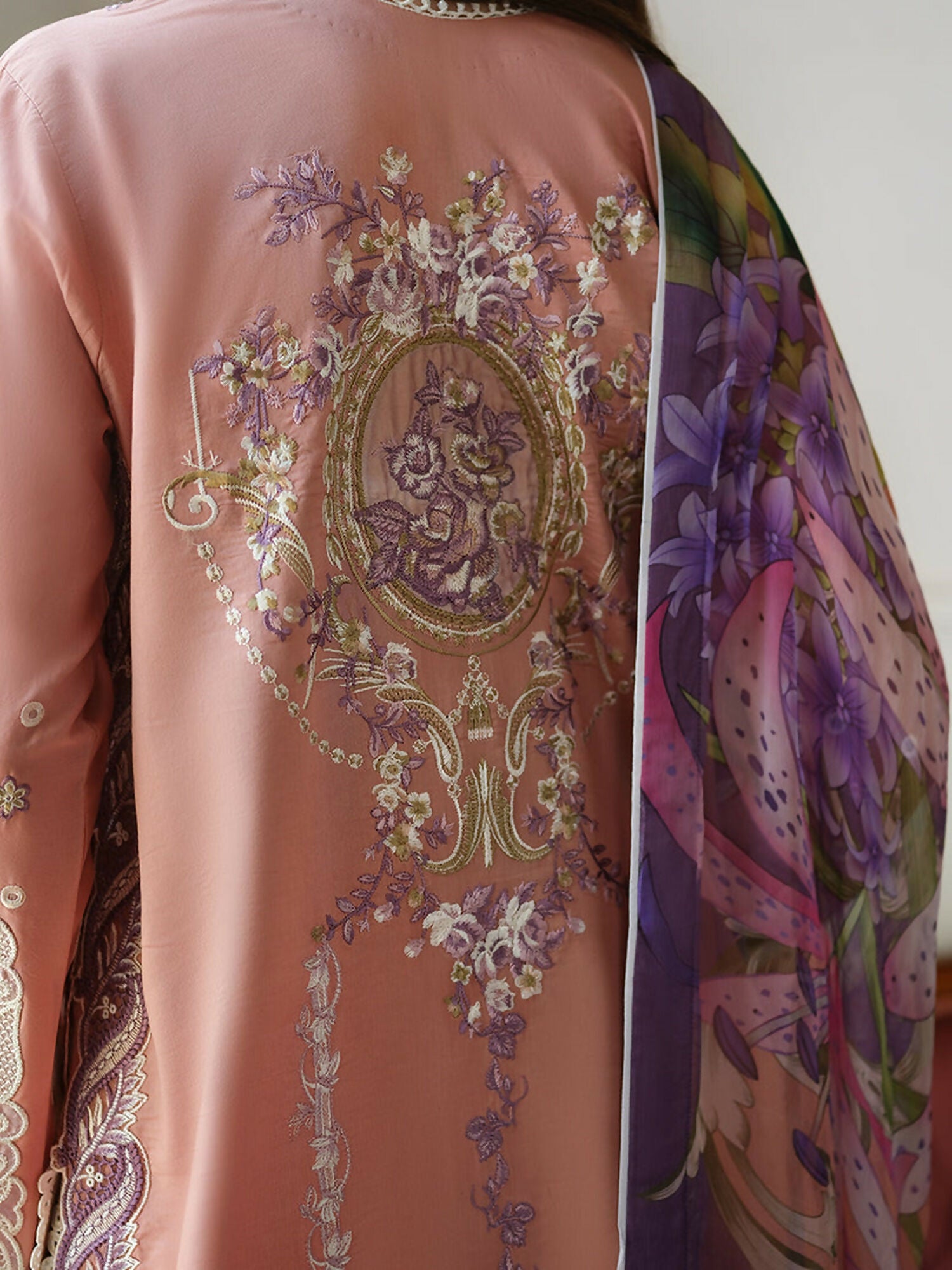 Mushq A Moi Luxury Lawn Embroidered Unstitched 3-Piece Suit-Daisy Chain