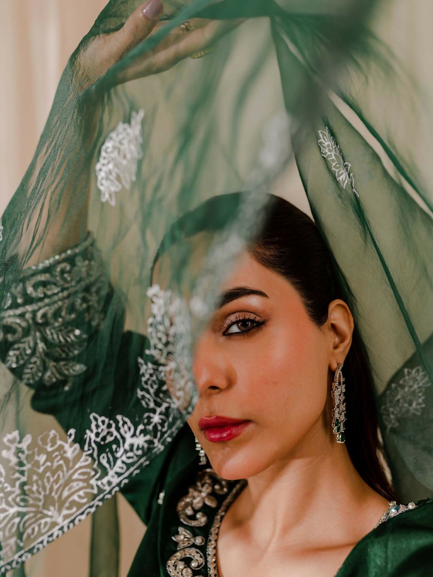 Allure By IH Raw Silk Embellished Stitched 3-Piece Suit-Camelia