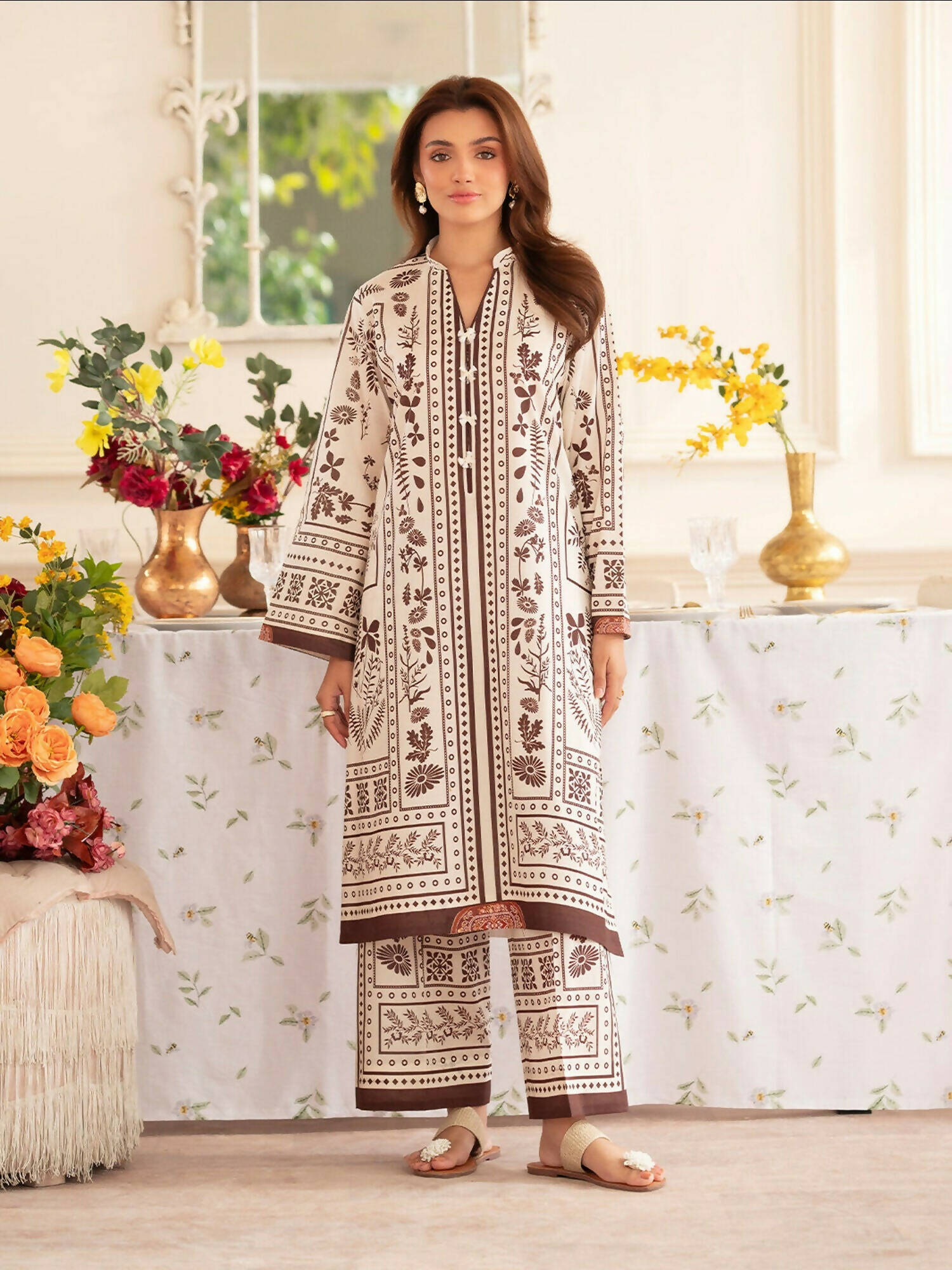 Mahnur Noir Lawn'26 Printed Co-Ord Set-N-03