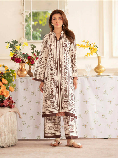 Mahnur Noir Lawn'26 Printed Co-Ord Set-N-03