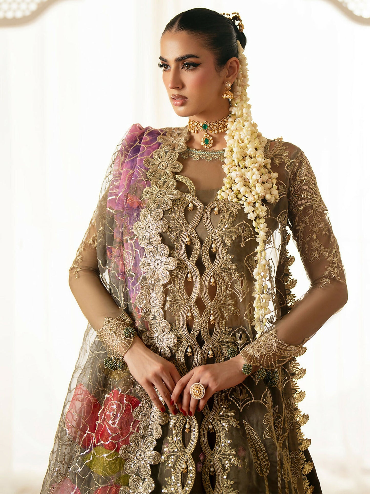 Parishay Ranibagh Luxury Formals Organza Embroidered Stitched 3-Piece Suit-Nayab