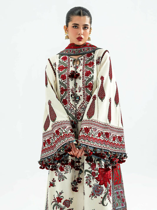 Hussain Rehar Khaddar'25 Embroidered Unstitched 3-Piece Suit-Gulban