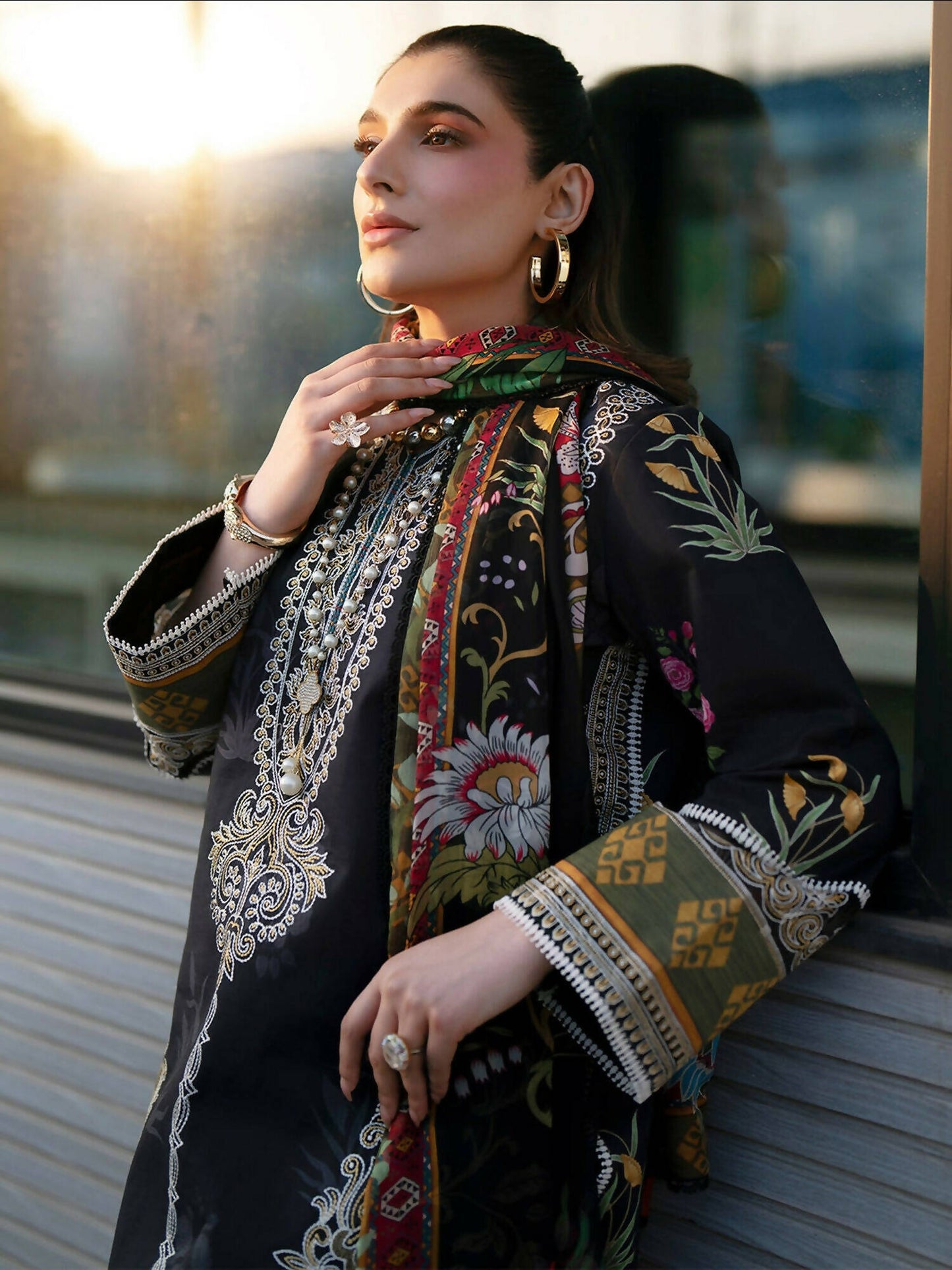 Mahnur Broadway Luxury Lawn'26 Embroidered Stitched 3-Piece Suit-BW-014