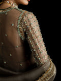 Hussain Rehar Luxury Pret'23 Organza Embellished Stitched 3-Piece Suit-Siva