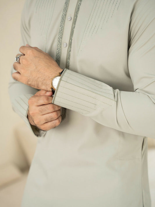 Fabrich Men Wash & Wear Embroidered Unstitched Shalwar Kameez-Nyanza