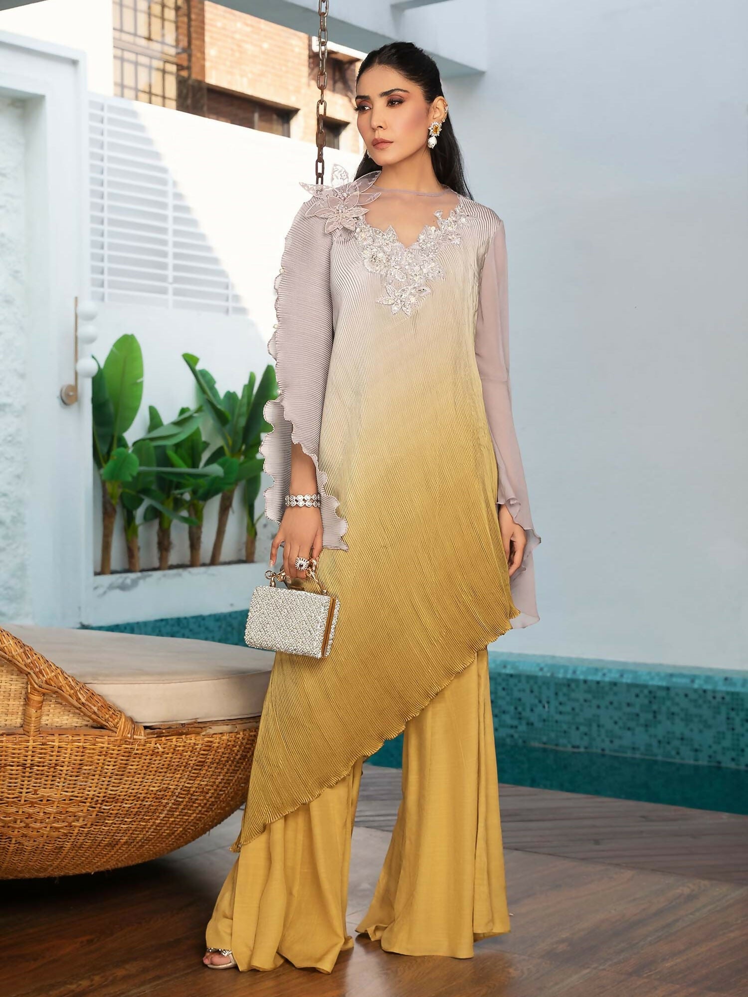 Shiza Hassan Sublime Luxury Pret Silk Embellished Stitched 2-Piece Suit-Stera