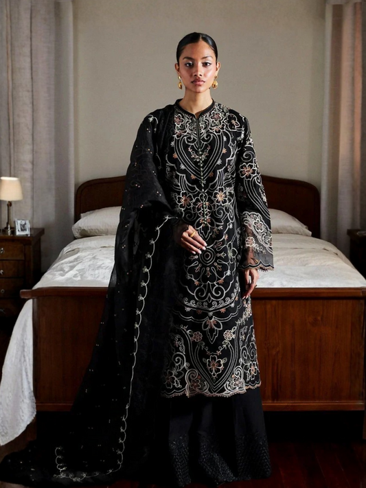 Zara Shahjahan Satori Lawn Embroidered Unstitched 3-Piece Suit-Shizumi-4A
