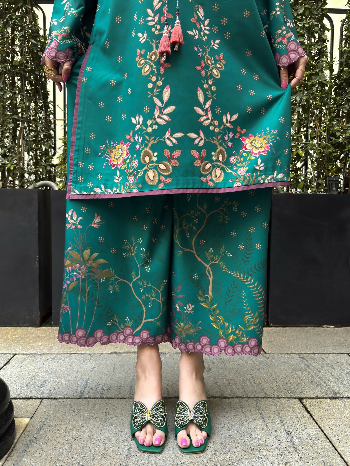 Sehrish Kanwal K-Ord Crepe Printed Co-Ord Set-Sage