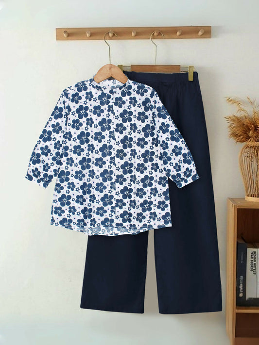 Designer Top & Capri set made from lightweight cotton, featuring full sleeves and a customized fit—ideal for summer wear. Styled for everyday elegance and festive charm, with a sleek silhouette and easy-to-wash fabric.