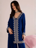 Allure By IH Silver Night Tussel Silk Embroidered Stitched 3-Piece Suit-Crowne