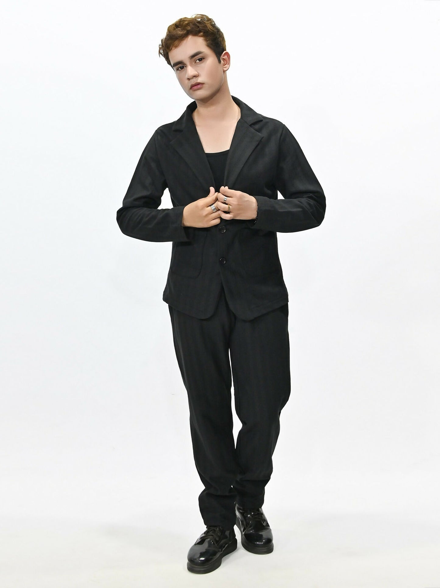 Jupiter Celebrity Self Textured Casual Pant Coat-14866