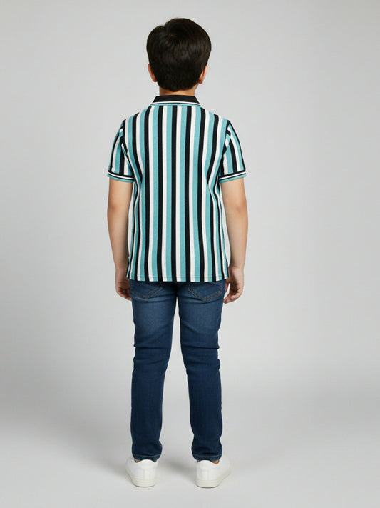 Velvour Boys Pique Tipping Collar Polo Shirt-VP16-B