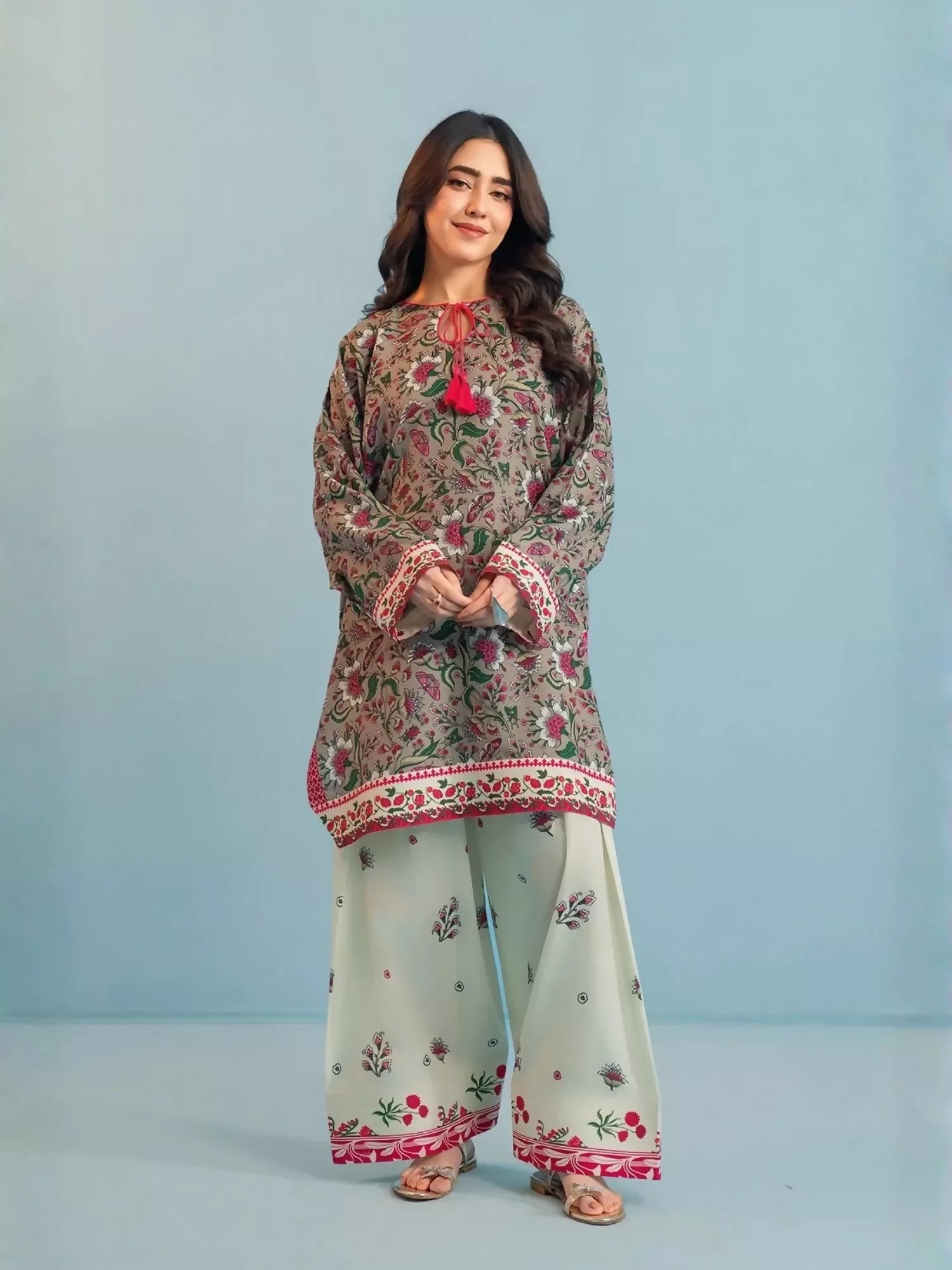 Panache Apparel Dear Summer Silk Lawn Printed Stitched Suit-Leafline