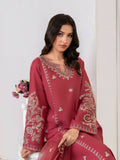 Stylish Collection Saya Pret Linen Chambray Embroidered 3-Piece Suit-Pink Opal