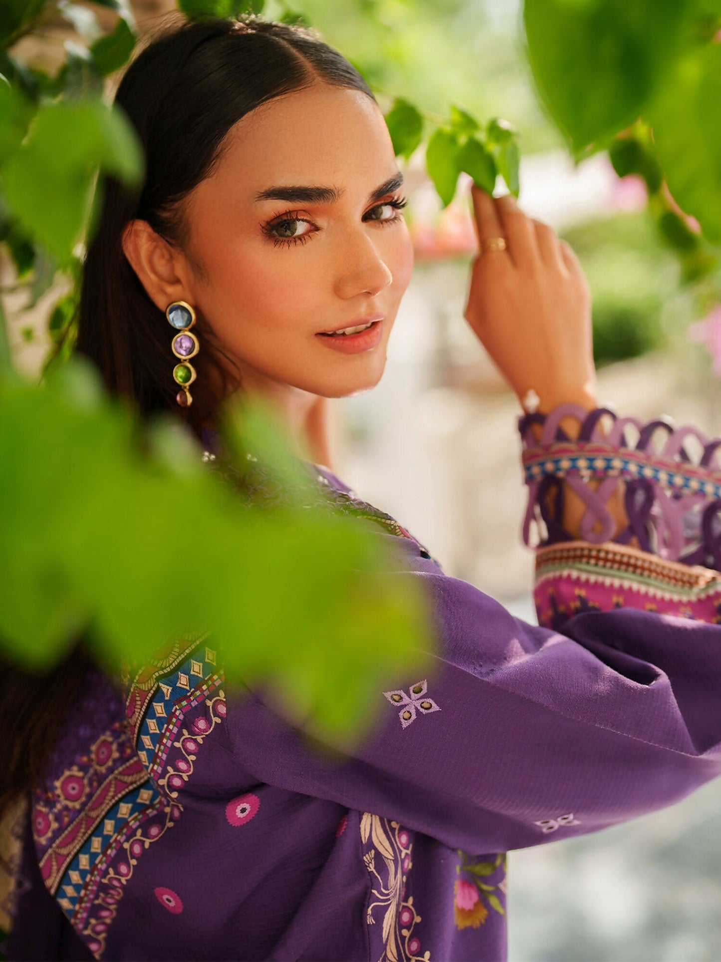 Parishay Ivy Bloom Viscose Embroidered Stitched 3-Piece Suit-IW-08