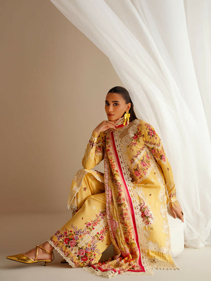 Binilyas Eres Bonita Viscose Embroidered Stitched 3-Piece Suit-1101-B