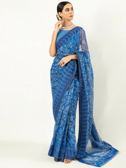 Imran Aftab Chiffon Printed Unstitched Saree-IASC 05