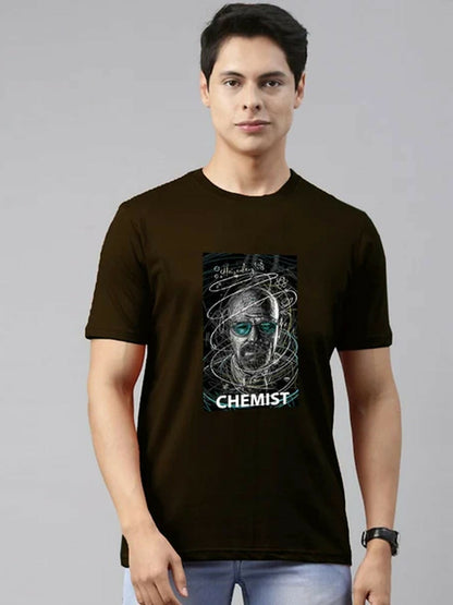 Brown Jupiter Printed Chemist Graphic Tee-Shirt-14489