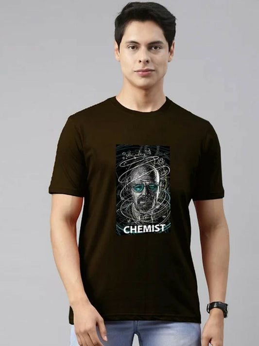 Brown Jupiter Printed Chemist Graphic Tee-Shirt-14489