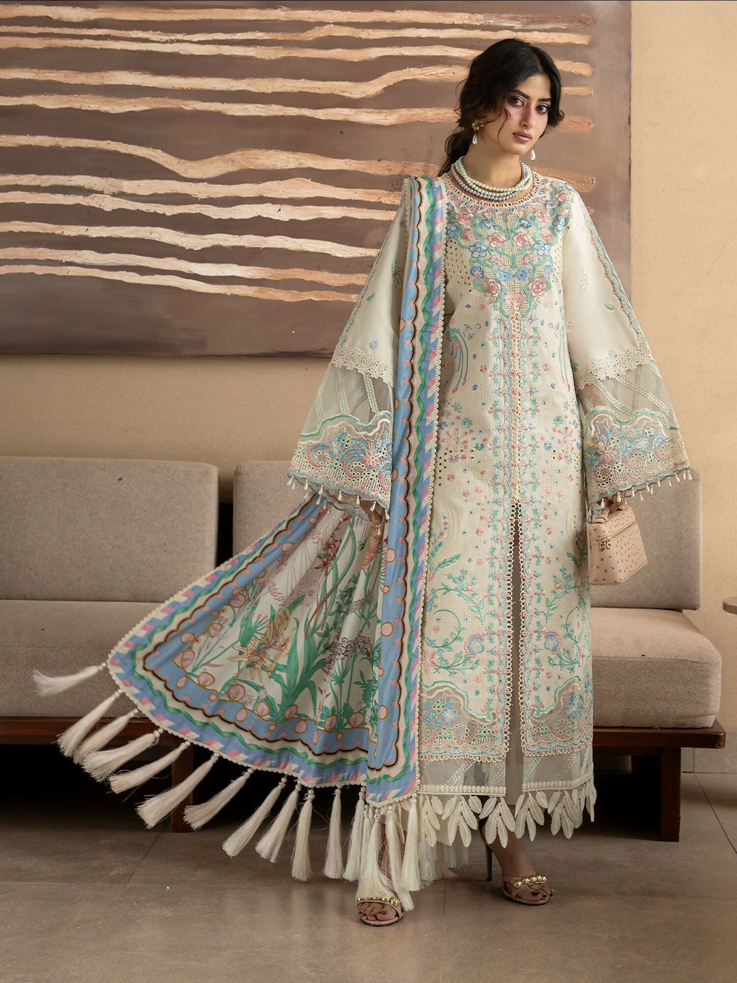 Mahnur Sirene Luxury Lawn'26 Embroidered Stitched 3-Piece Suit-S-14