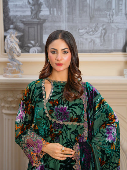 Noori Palachi Embossed Printed and Embroidered Unstitched 3-Piece Suit