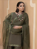 Hemstitch Raw Silk Embroidered Stitched Sharara-Noor