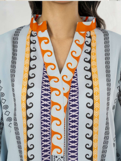 MH Cloth House Poly Lawn Printed Stitched 2-Piece Suit-Zarwa