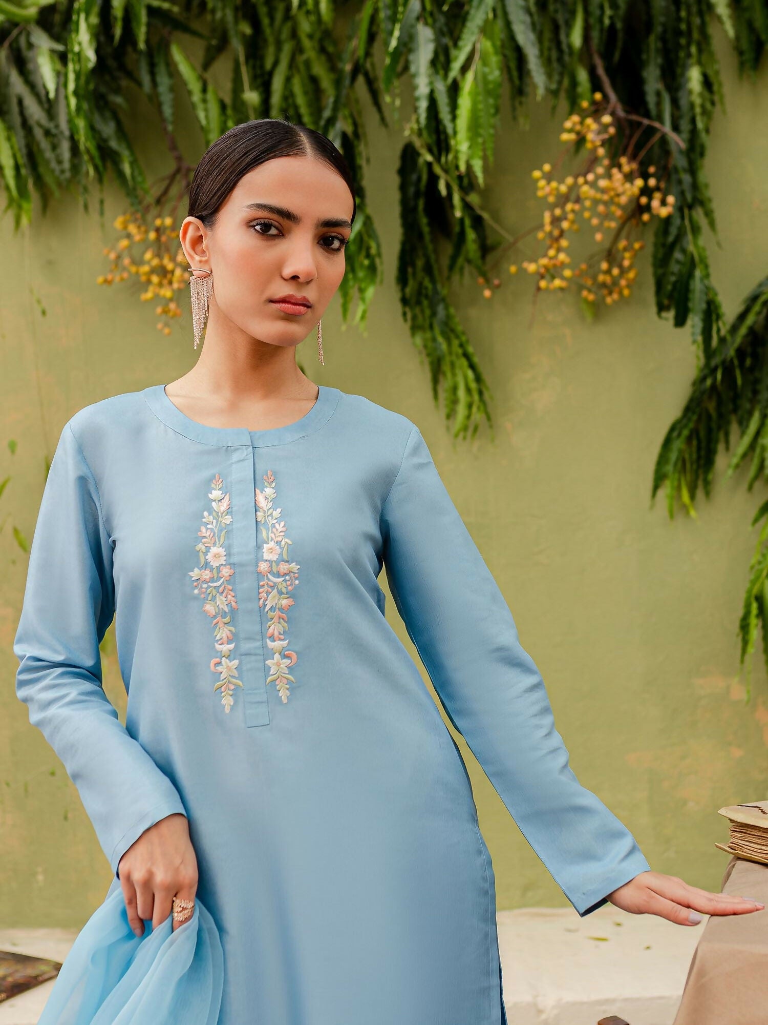 Allure By IH Katan Silk Embroidered Stitched 3-Piece Suit-Zora