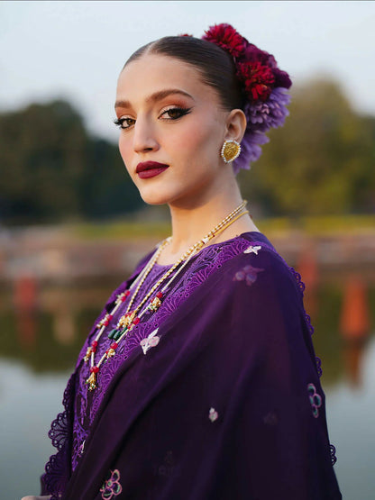 Mahnur Gul Luxury Lawn'26 Embroidered Unstitched 3-Piece Suit-G-012