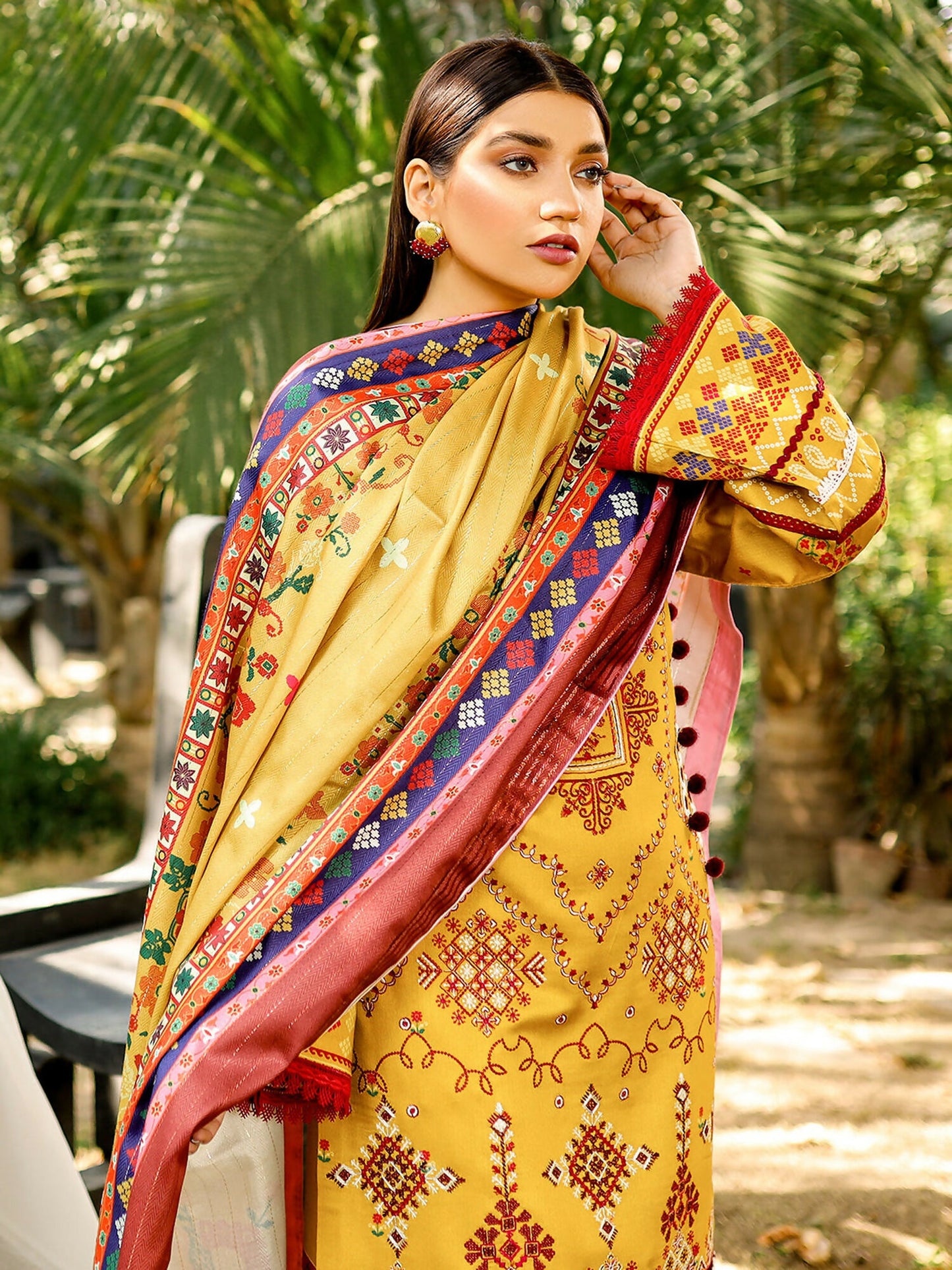 Binilyas Kotail Embroidered Unstitched 3-Piece Suit-763-A