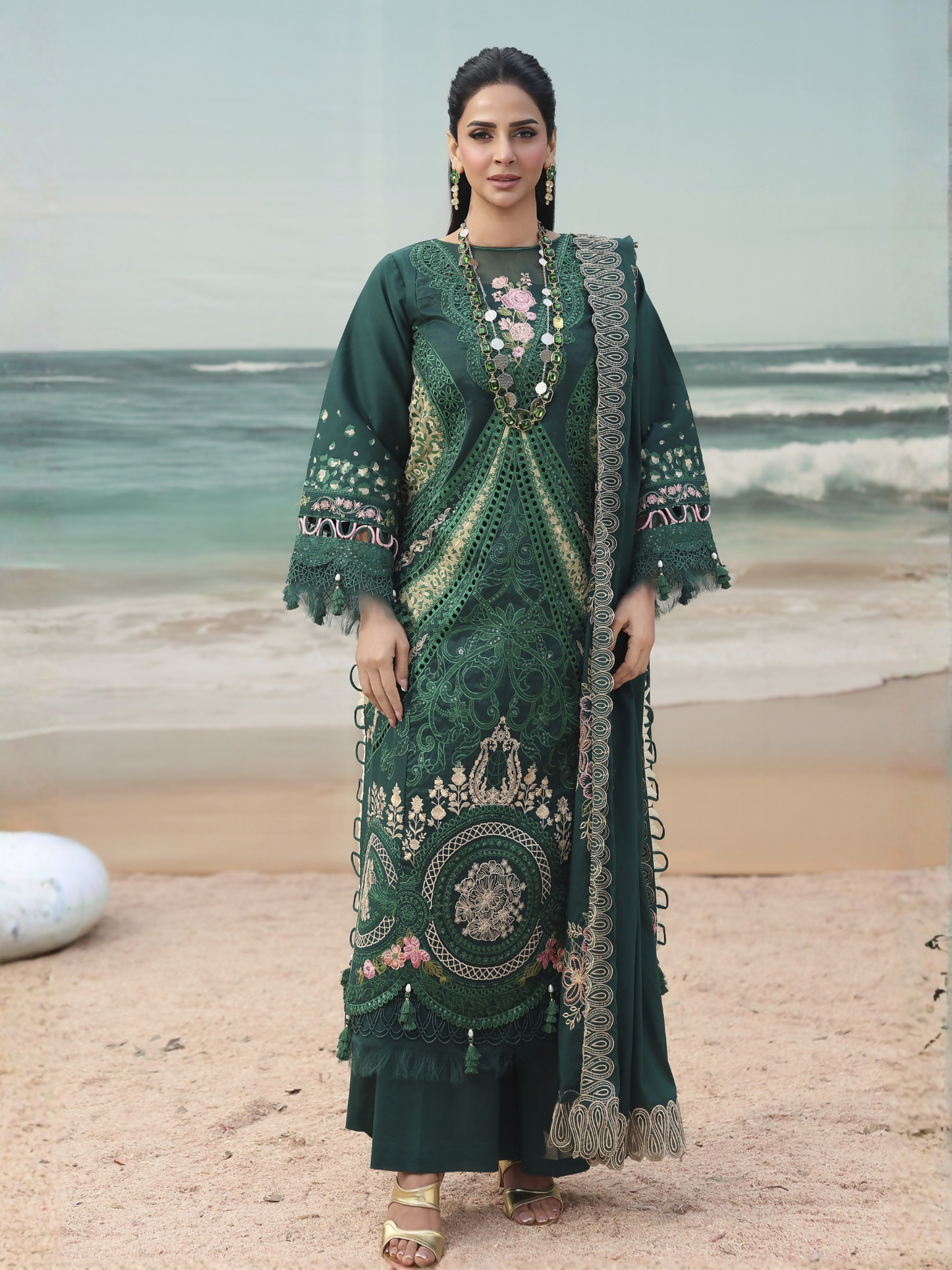 Parishay Monaco Luxury Lawn'26 Embroidered Unstitched 3-Piece Suit-MN-09