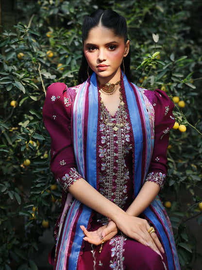 Binilyas Lumina Summer Lawn Embroidered Unstitched 3-Piece Suit-L75-B