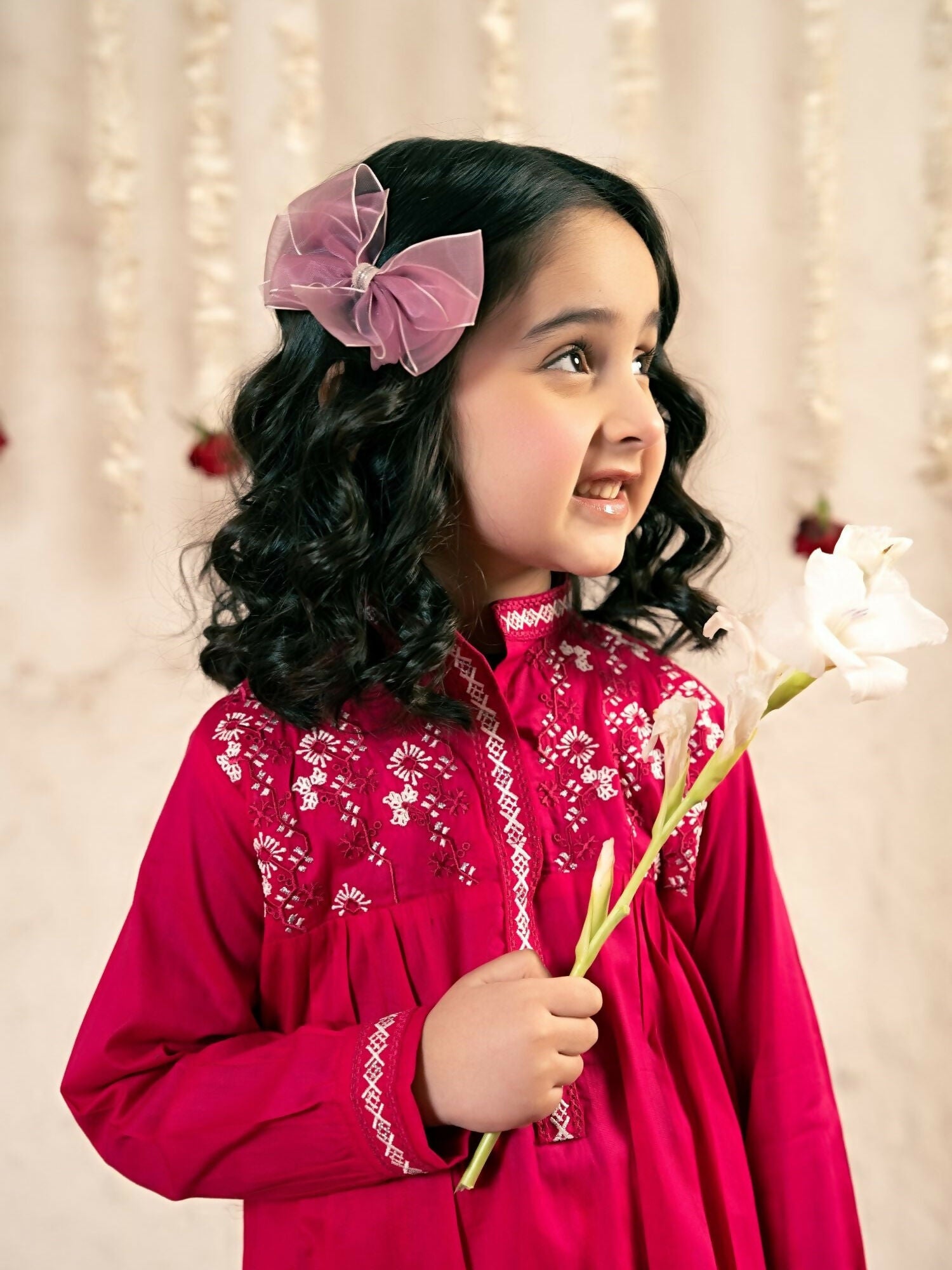 Velvour Girls Cotton Embroidered Co-Ord Set-VG175-B