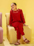 Velvour Girls Cotton Embroidered Stitched 2-Piece Suit-VG154-A