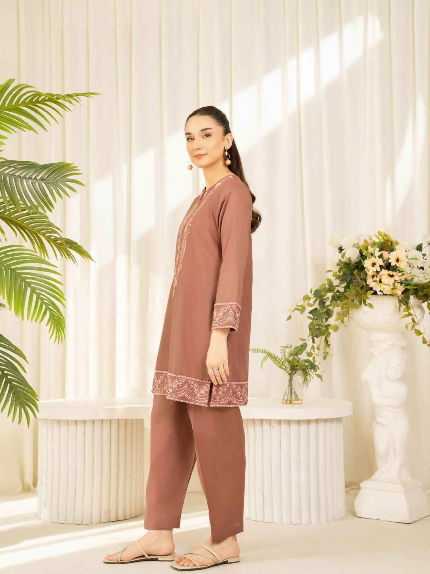Panache Apparel Sunlit Essentials Cotton Lawn Embroidered Stitched Suit-Lush
