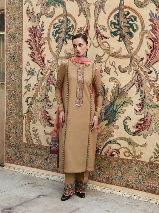 Jugnu by Hussain Rehar Karandi AW 25 - Edit III Embroidered Unstitched 3-Piece Suit-Dahr