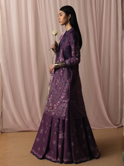 Zara ShahJahan Satori'26 Lawn Embroidered Unstitched 3-Piece Suit-Sumire-D2