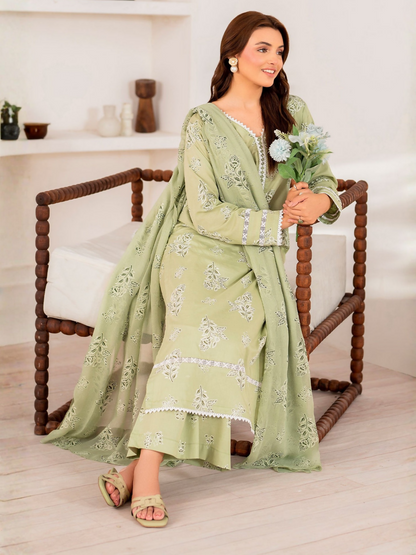 Panache Apparel Daily Essentials RTW Linen Printed Stitched 3-Piece Suit-Mosaic