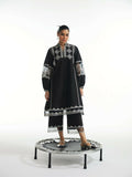 Jugnu by Hussain Rehar Silk Printed Scarf-Yuri