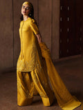 Hussain Rehar Luxury Pret Eid'24 Raw Silk Embellished Stitched 3-Piece Suit-Maize