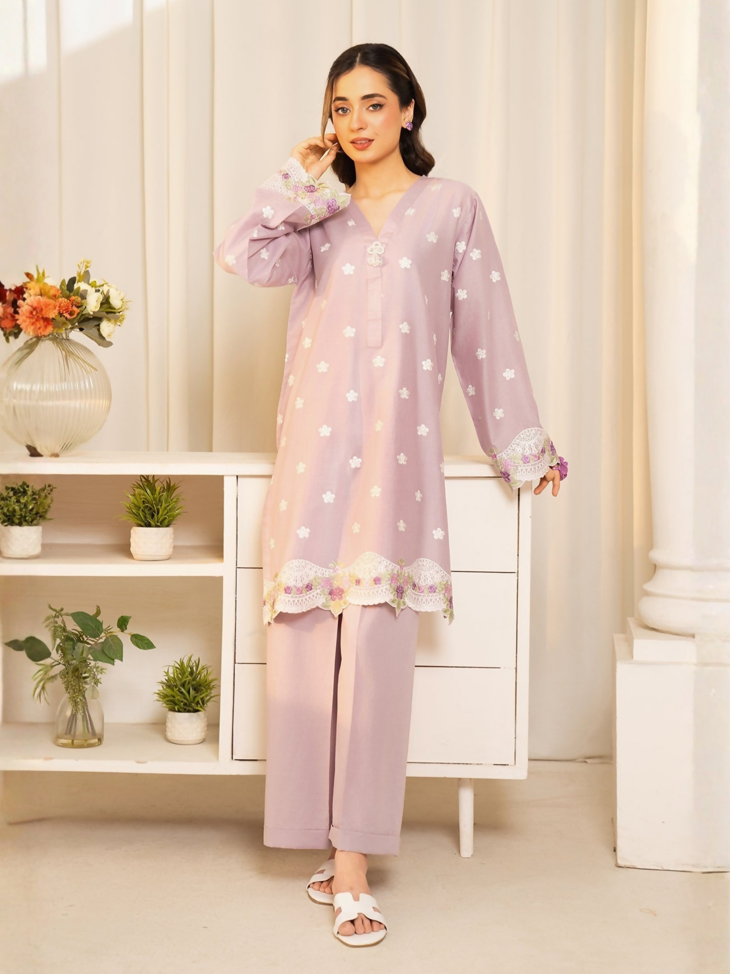 Mannat Clothing Summer Basics'25 Lawn Embroidered Stitched Suit-SB2020020